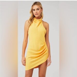 Amanda Uprichard yellow halter mini dress